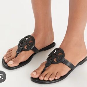 Tory Burch Black Leather Sandals